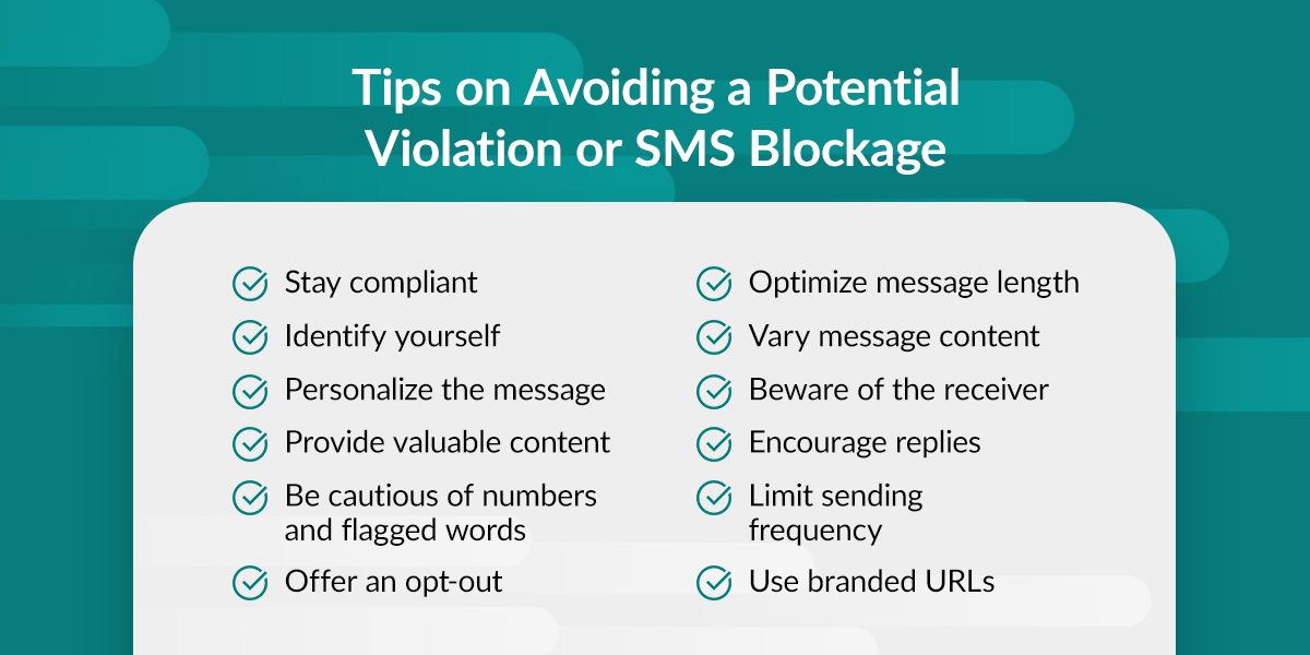 Tips to avoid SMS blockage