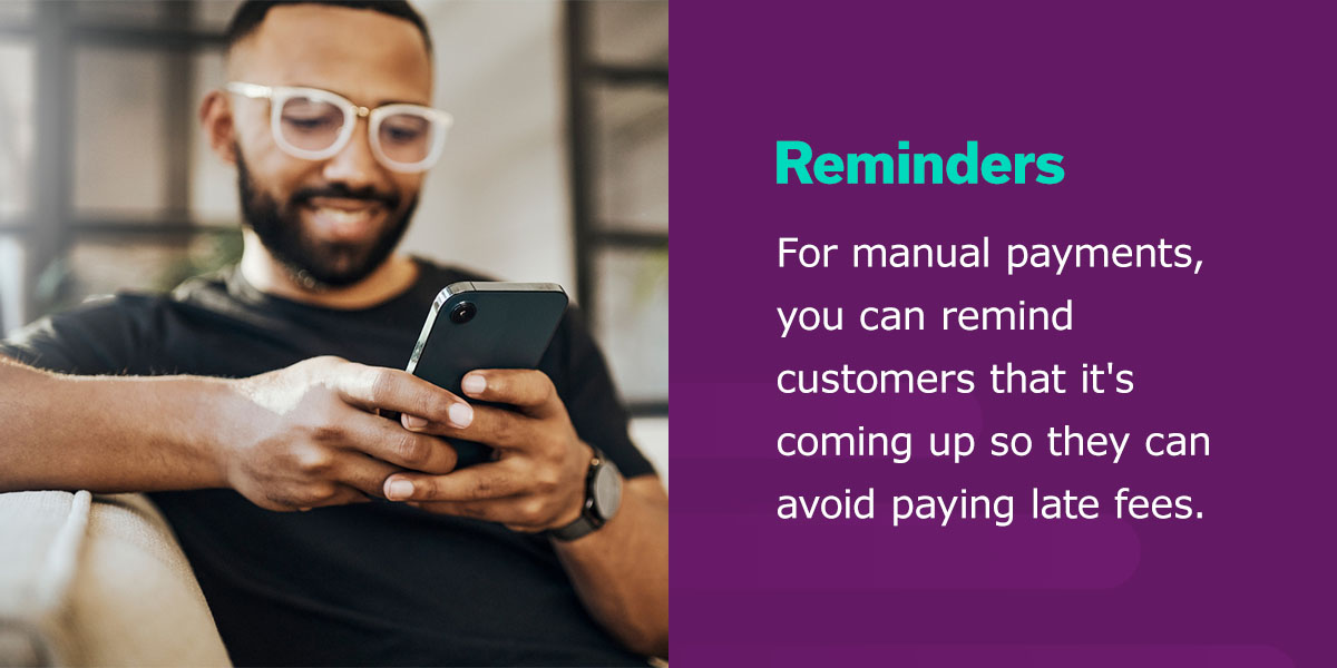 reminders for payment in sms