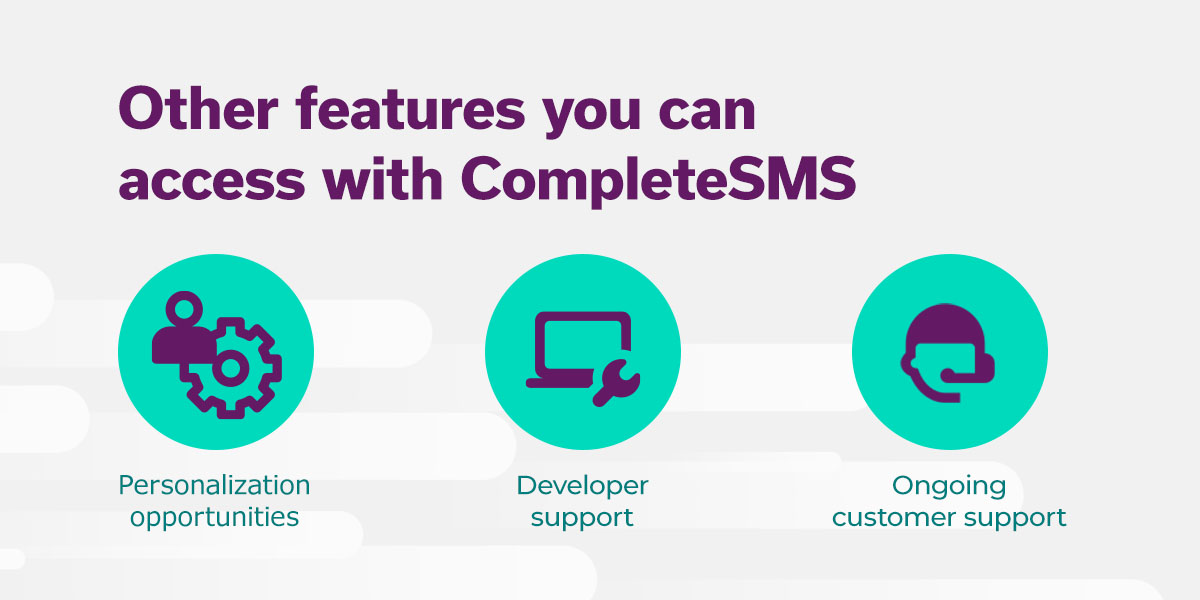 features you can access with completesms