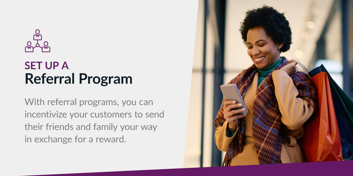 Referral programs through SMS